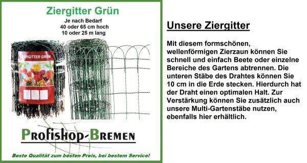 Ziergitter grün Höhe 40 cm 10 Meter